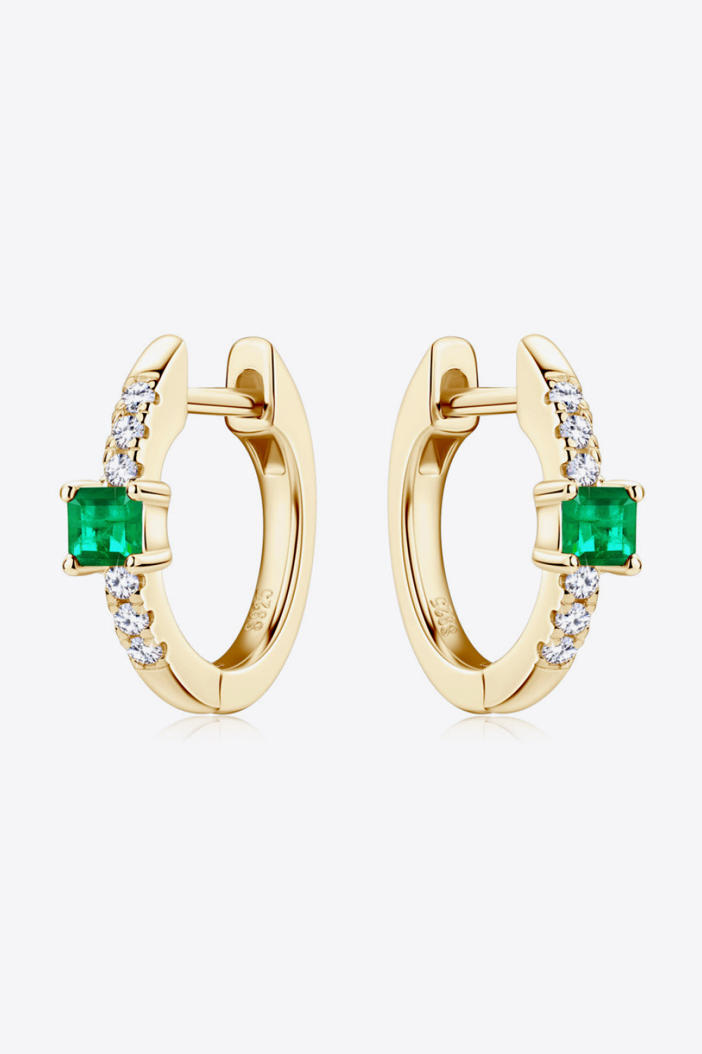 Emerald Hoop Earrings