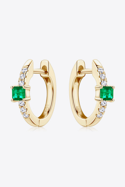 Emerald Hoop Earrings