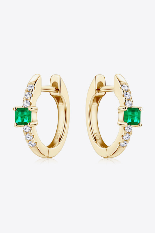 Emerald Hoop Earrings