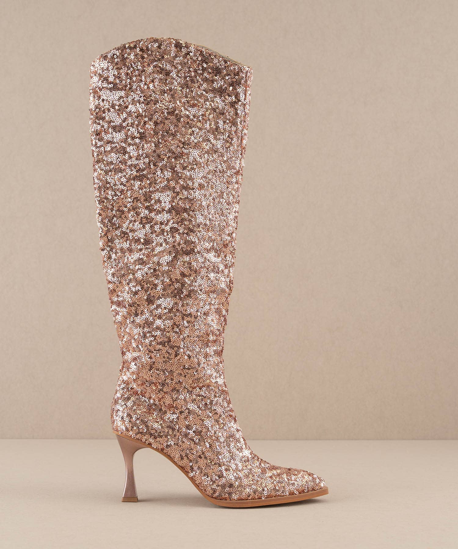 The Jewel Rose Gold | Knee High Sequin Boots