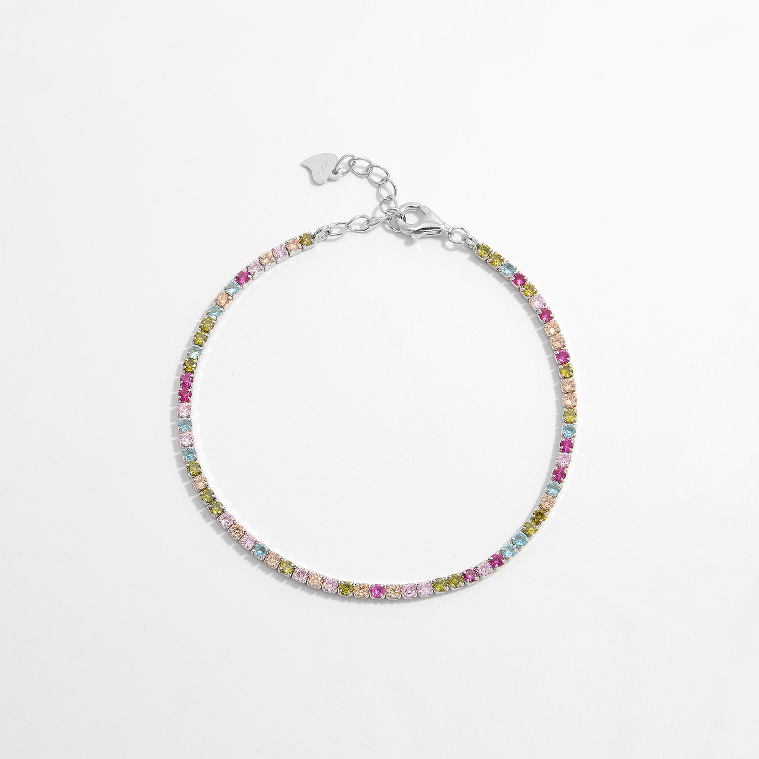 Color Zircon Silver Bracelet