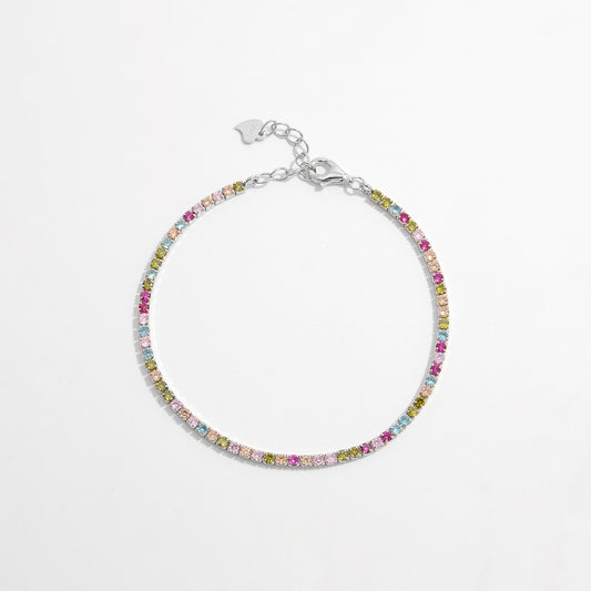 Color Zircon Silver Bracelet