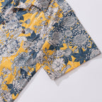 Yellow Hawaiian Japanese Flower Cotton Shirt