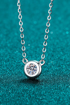 Round Moissanite Pendant Chain Necklace