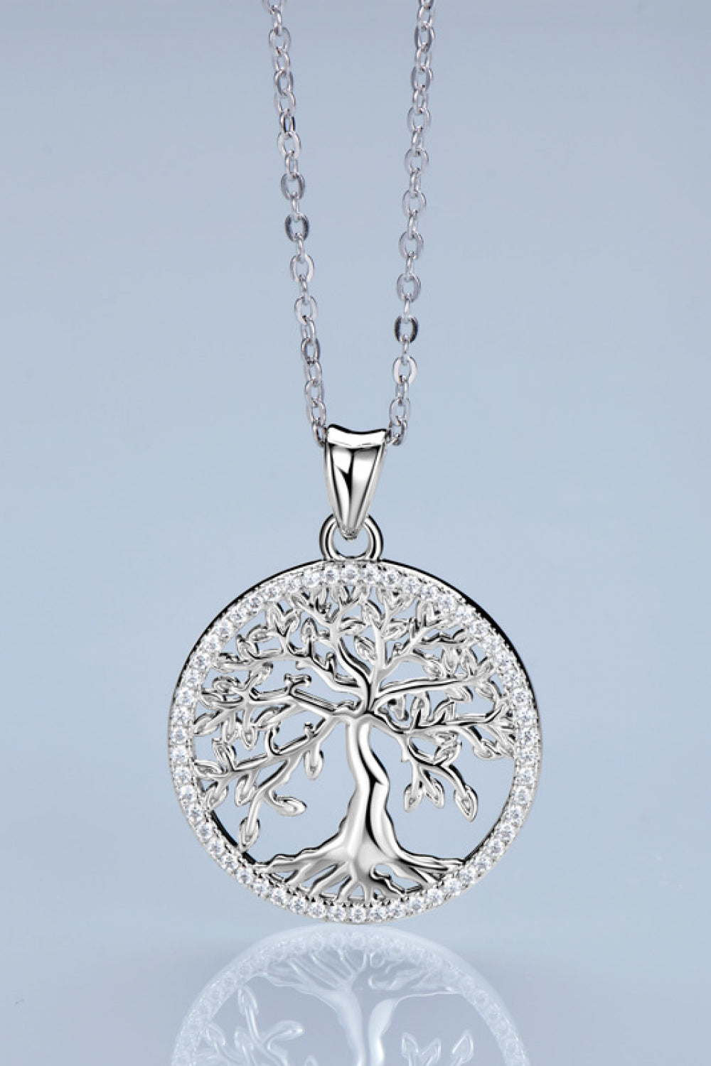 Life Tree Pendant Necklace 925 Sterling Silver Moissanite