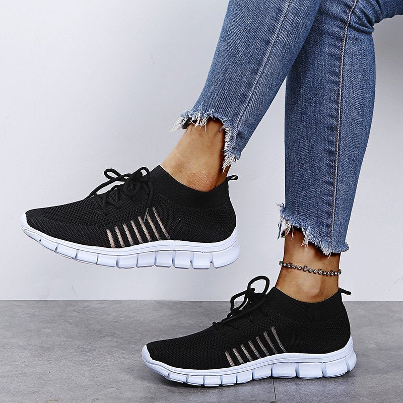 Breathable Mesh Lace-Up Sneakers