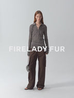 Light Silver Silk Slightly Transparent Knit Top ‘Eiffel’