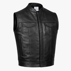 BECK® Men's 566 Black Leather Horsehide Motorcycle Vest