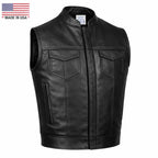 BECK® Men's 566 Black Leather Horsehide Motorcycle Vest