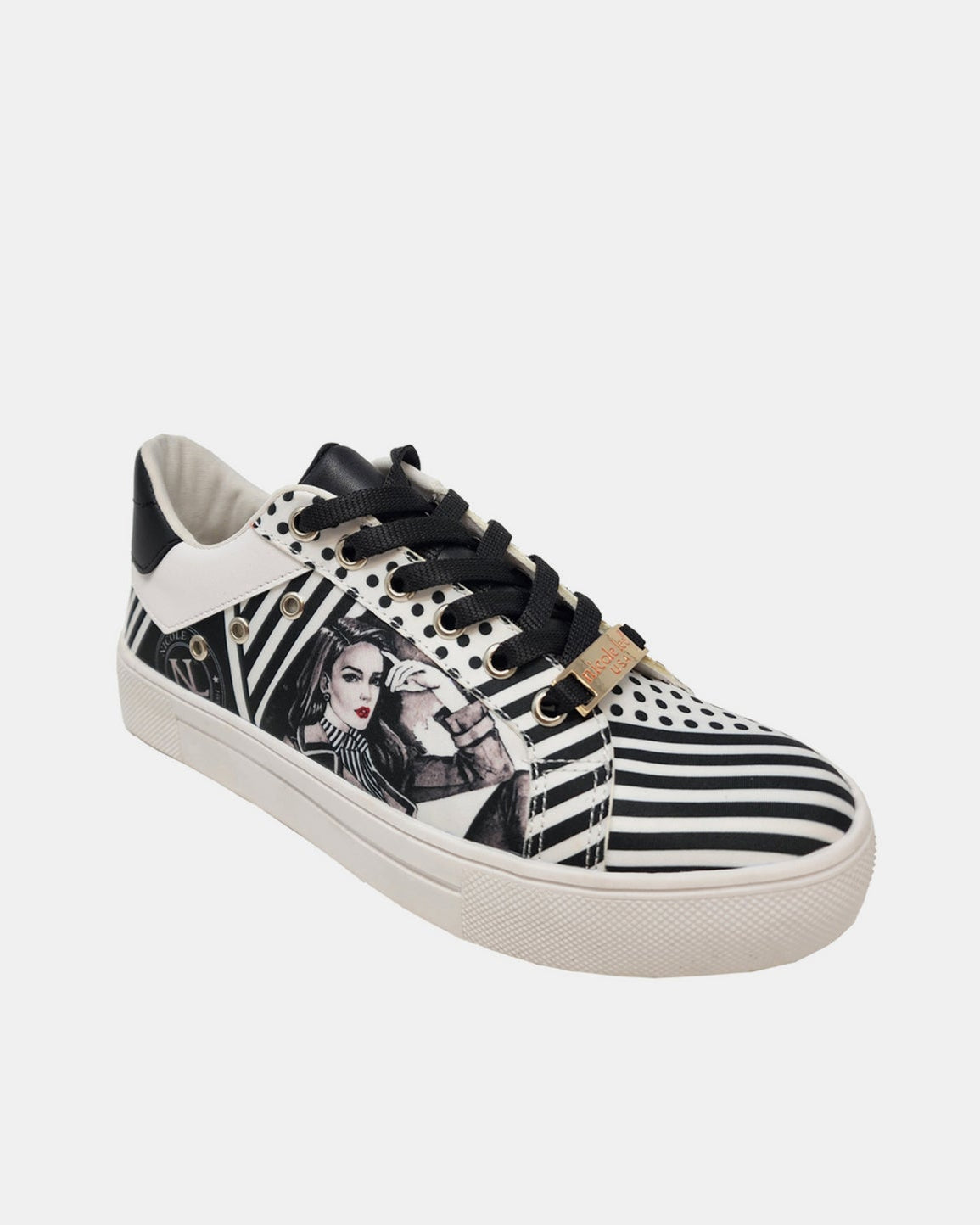 Printed Vegan Leather Lace Up Sneaker