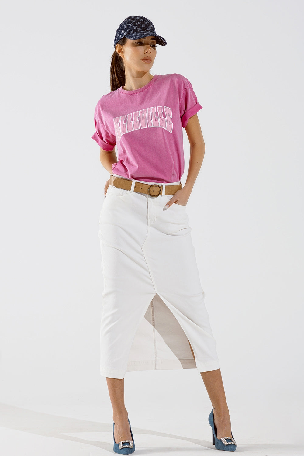 Belleville T-Shirt  with Washed Effect in Pink
