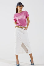 Belleville T-Shirt  with Washed Effect in Pink