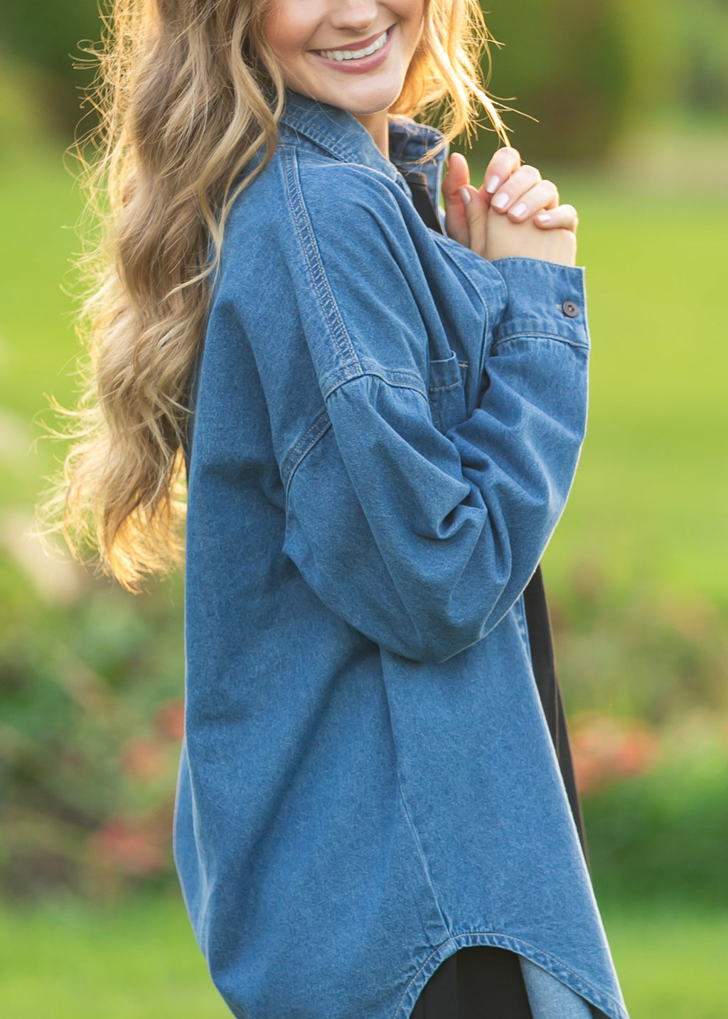 Betty Denim Button-Up Top