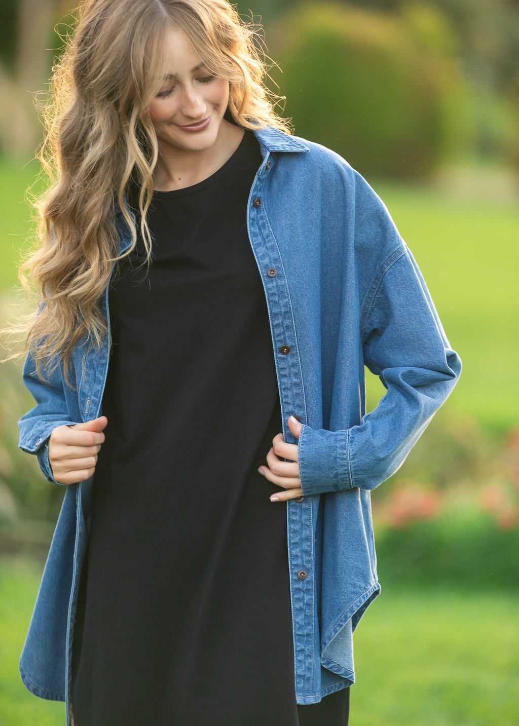 Betty Denim Button-Up Top