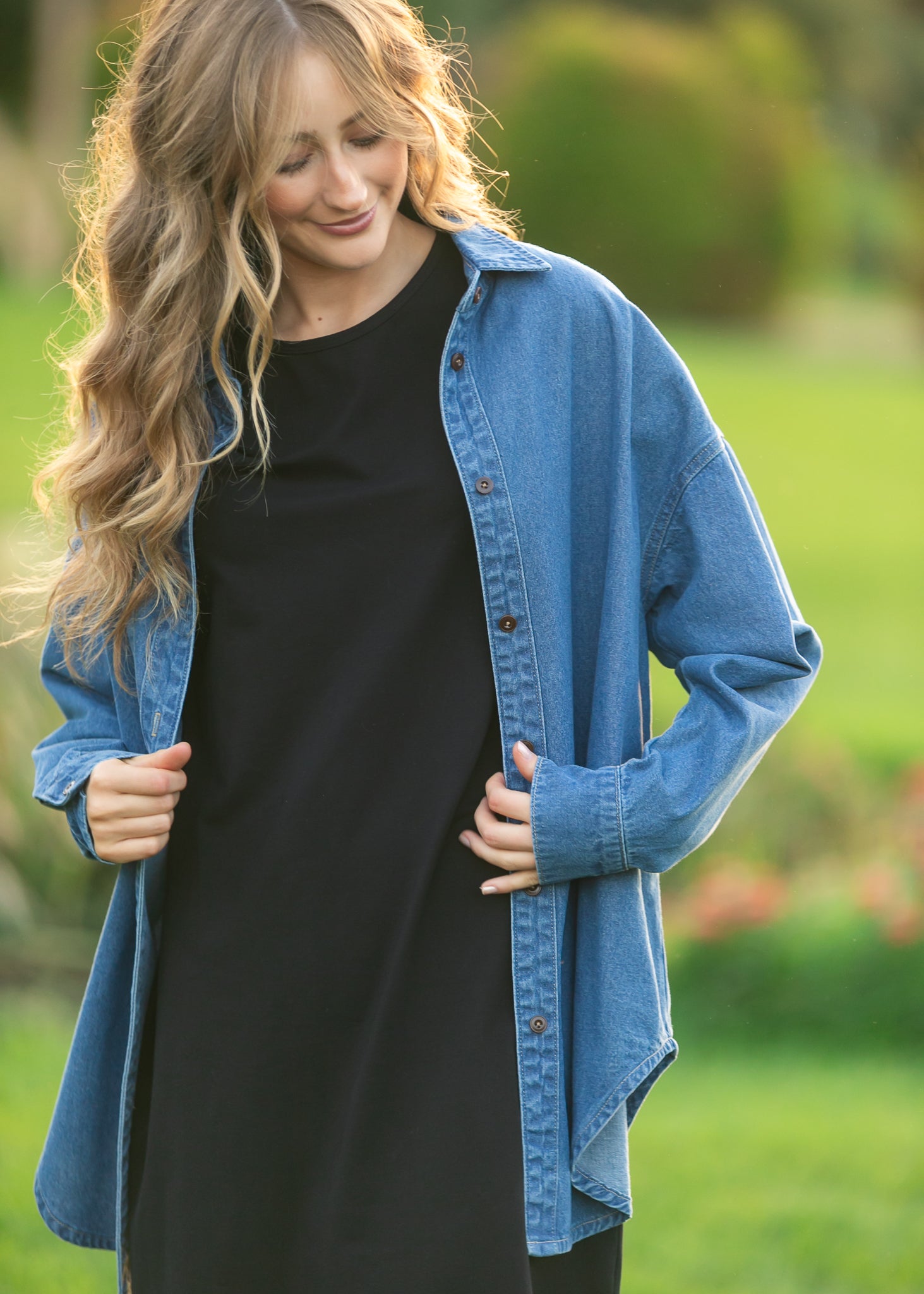 Betty Denim Button-Up Top