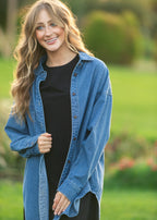 Betty Denim Button-Up Top