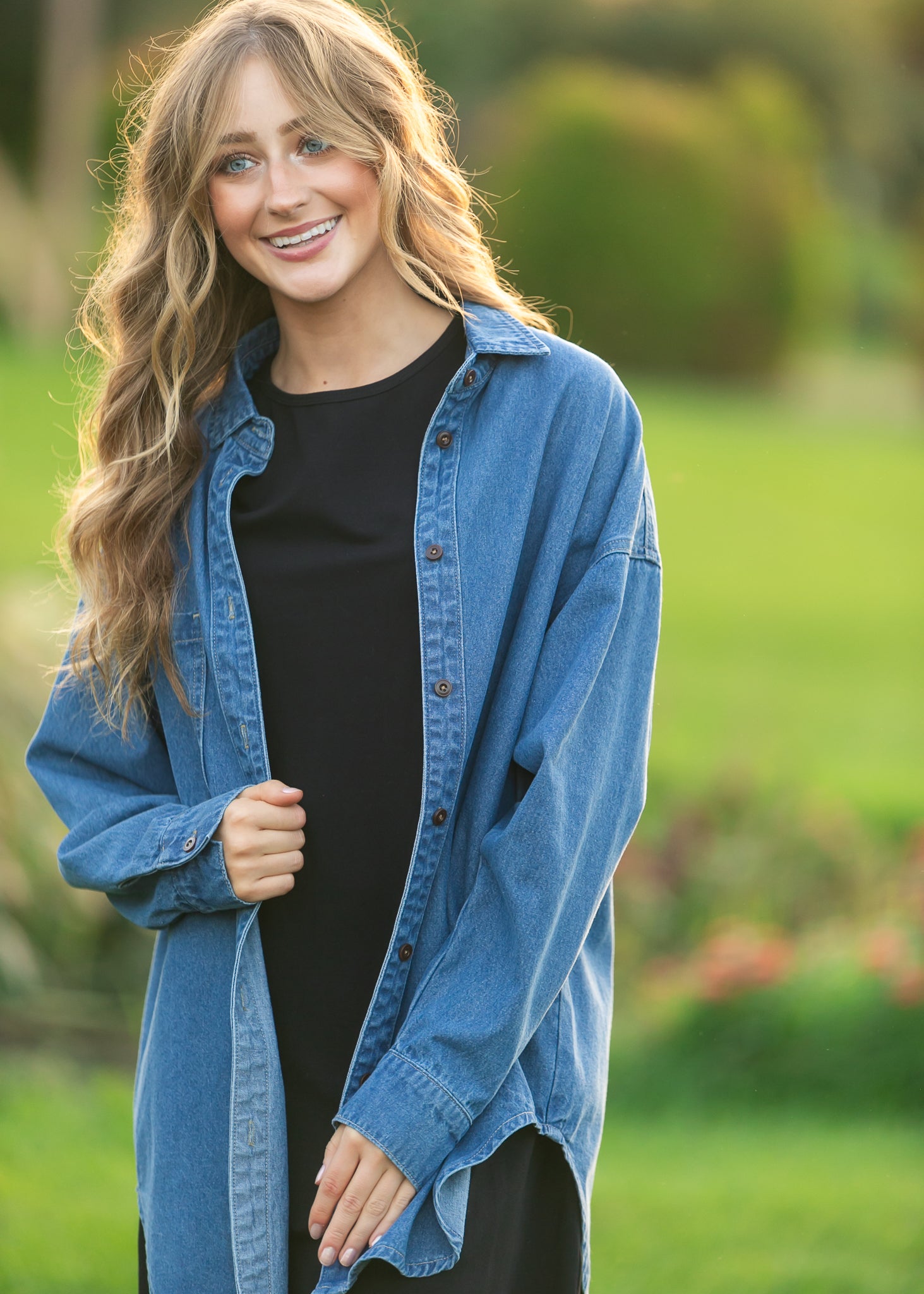 Betty Denim Button-Up Top