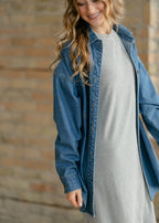 Betty Denim Button-Up Top