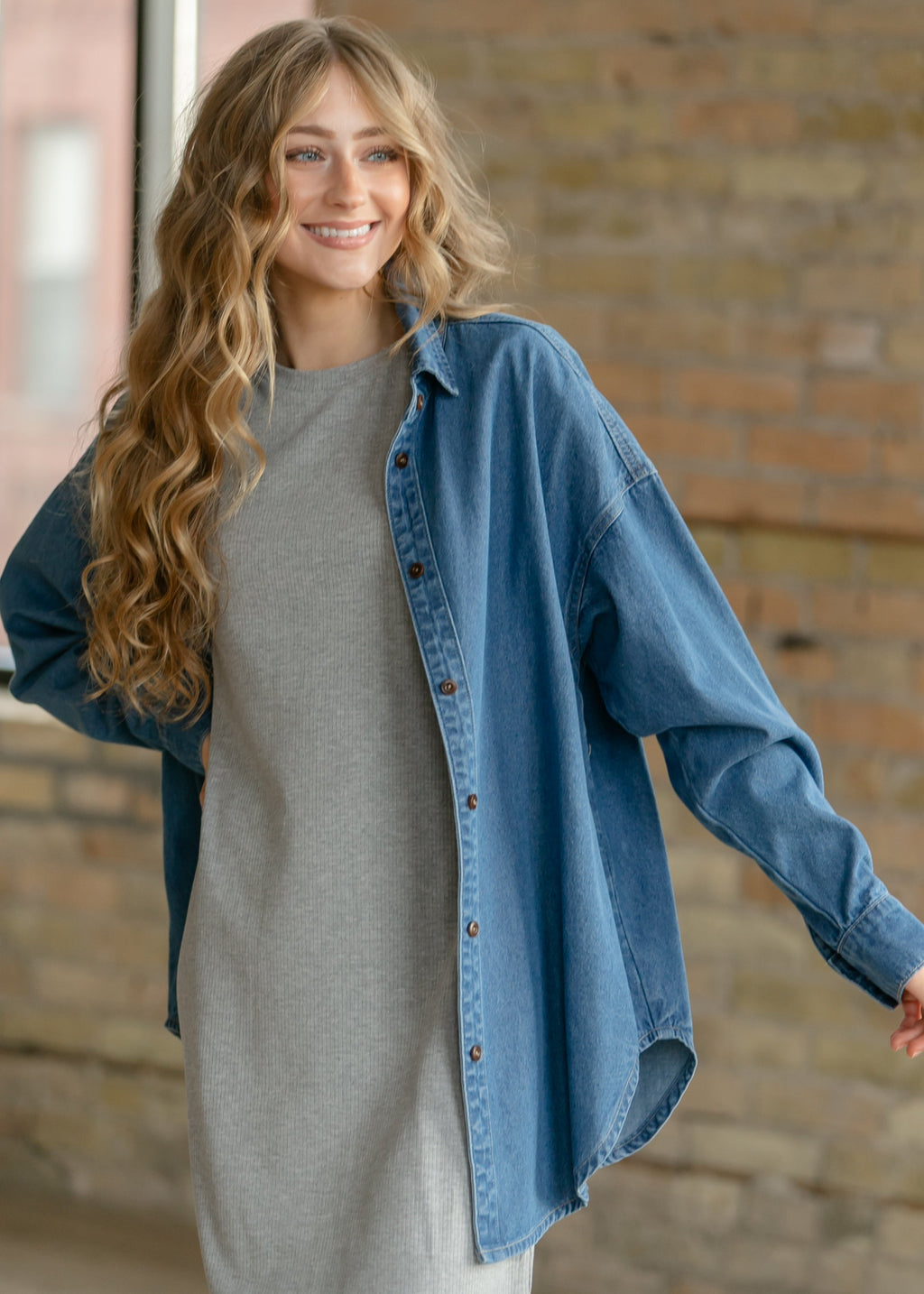 Betty Denim Button-Up Top