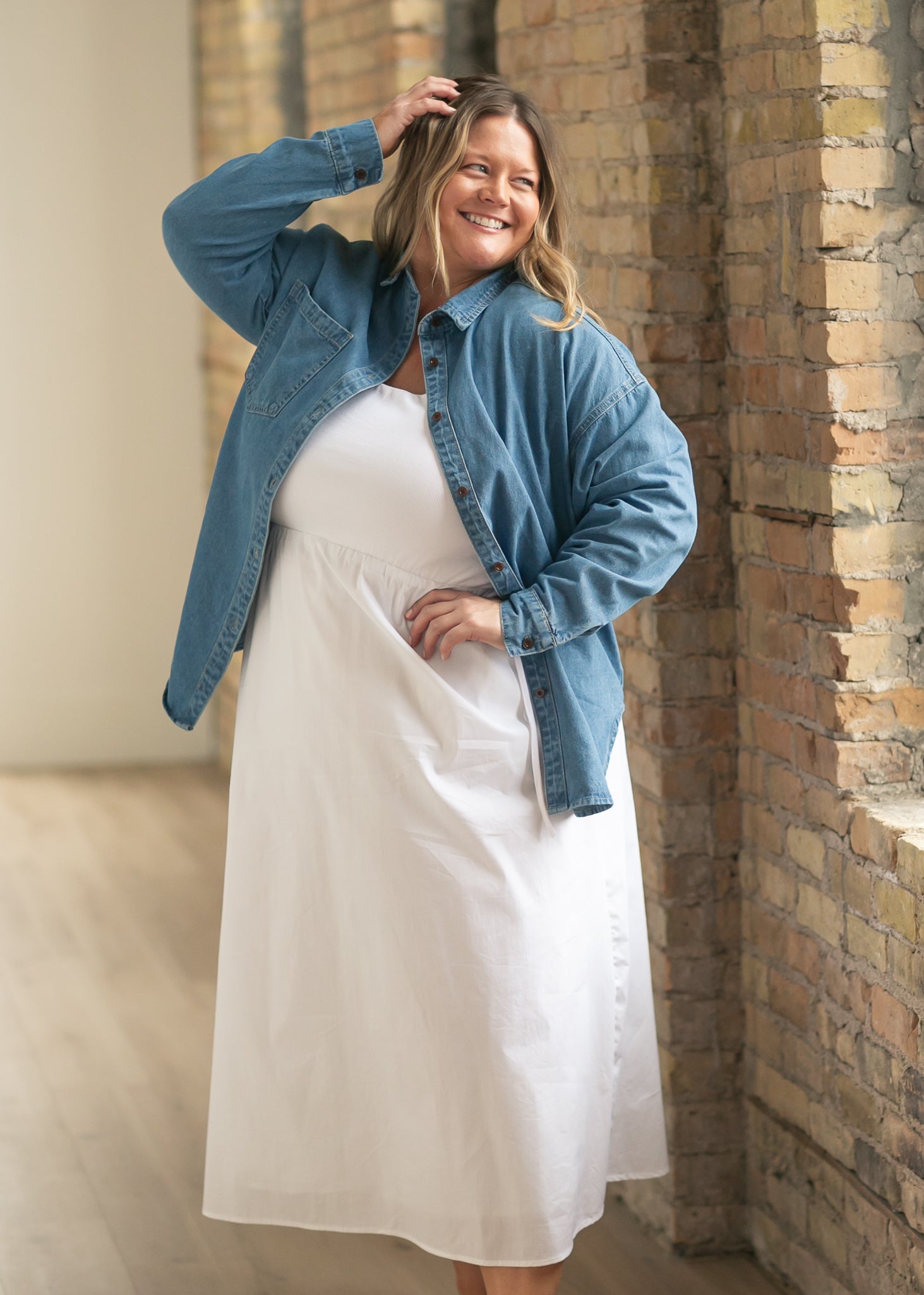 Betty Denim Button-Up Top