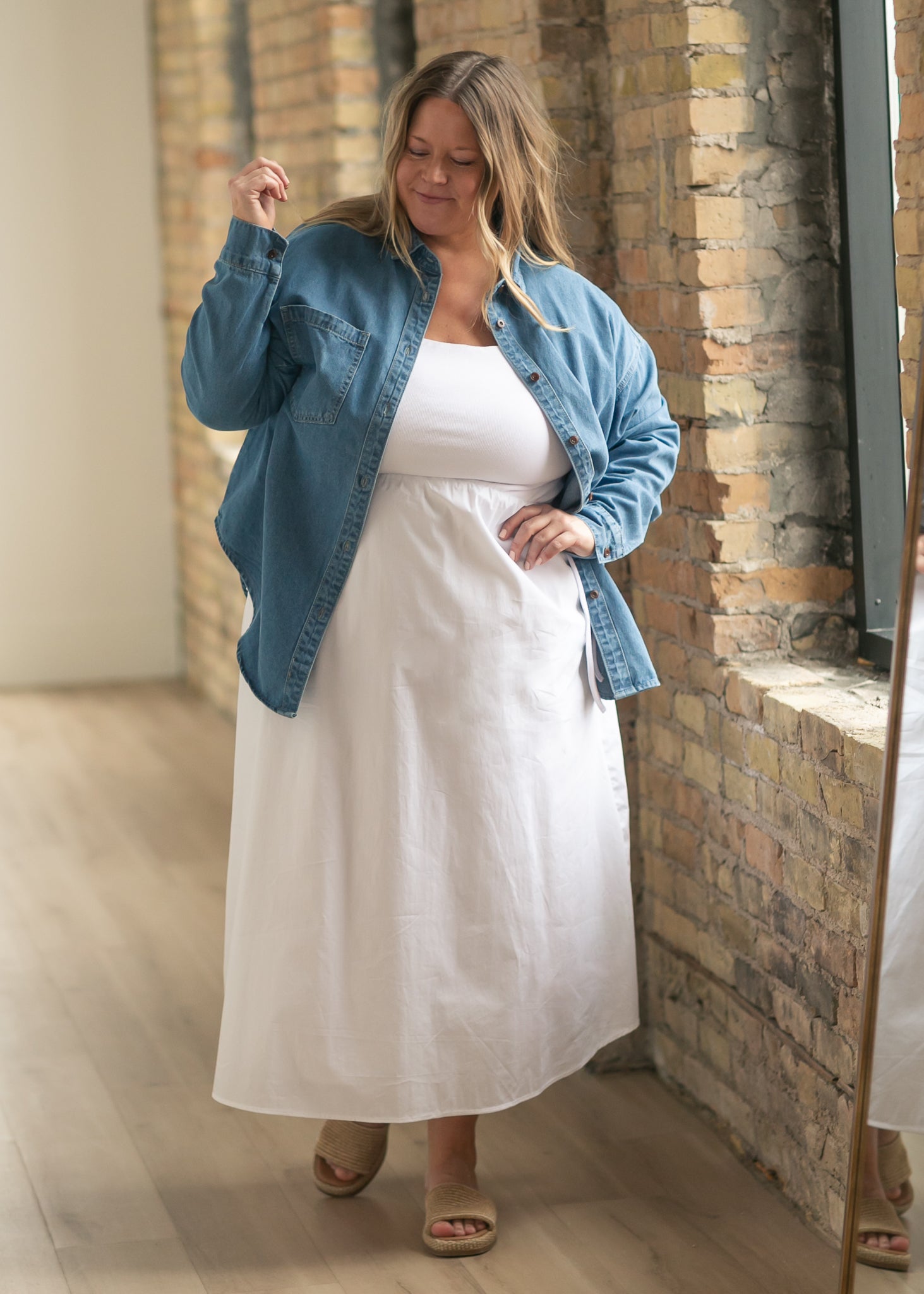Betty Denim Button-Up Top
