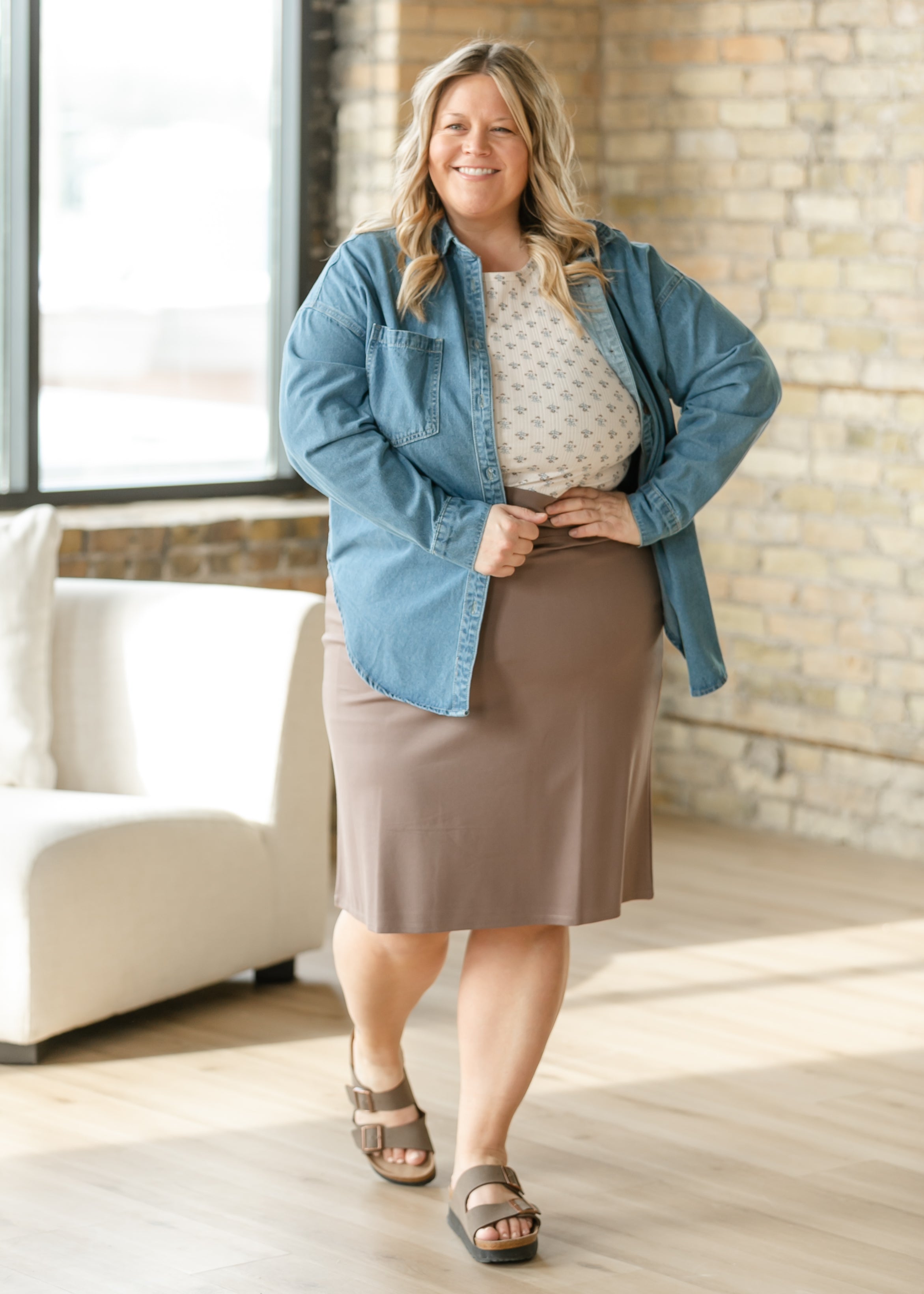 Betty Denim Button-Up Top