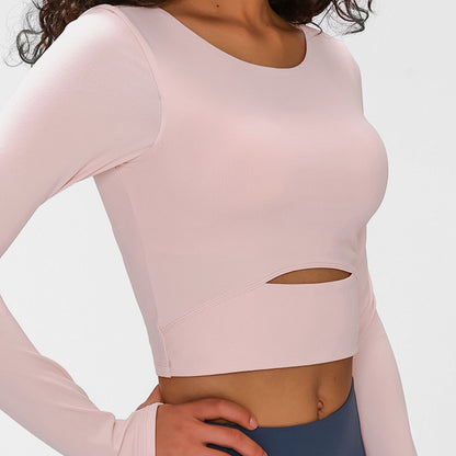 Long Sleeve Crop Top with Sports Strap