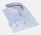 James Button-Up Shirt with Contrast Details Blue Check | Contemporary Fit (Regular)
