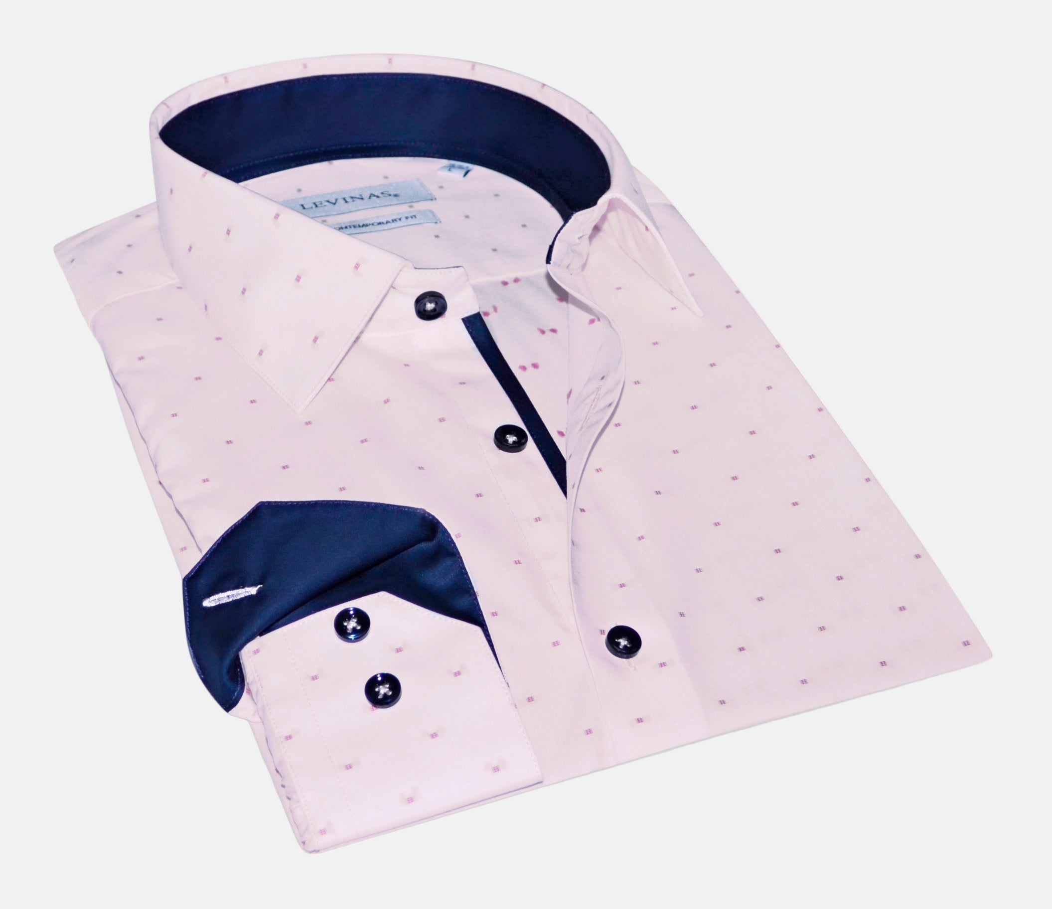 George Button-Up Shirt with Contrast Details Pink | Regular Fit