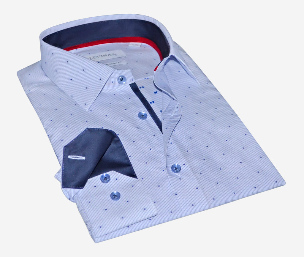 Jordan Button-Up Shirt with Contrast Details Navy Stripe | Contemporary Fit (Regular)