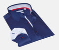 Alexander Button-Up Shirt with Contrast Details Navy | Regular Fit