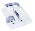 Christopher Button-Up Shirt with Contrast Details White | Contemporary Fit (Regular)