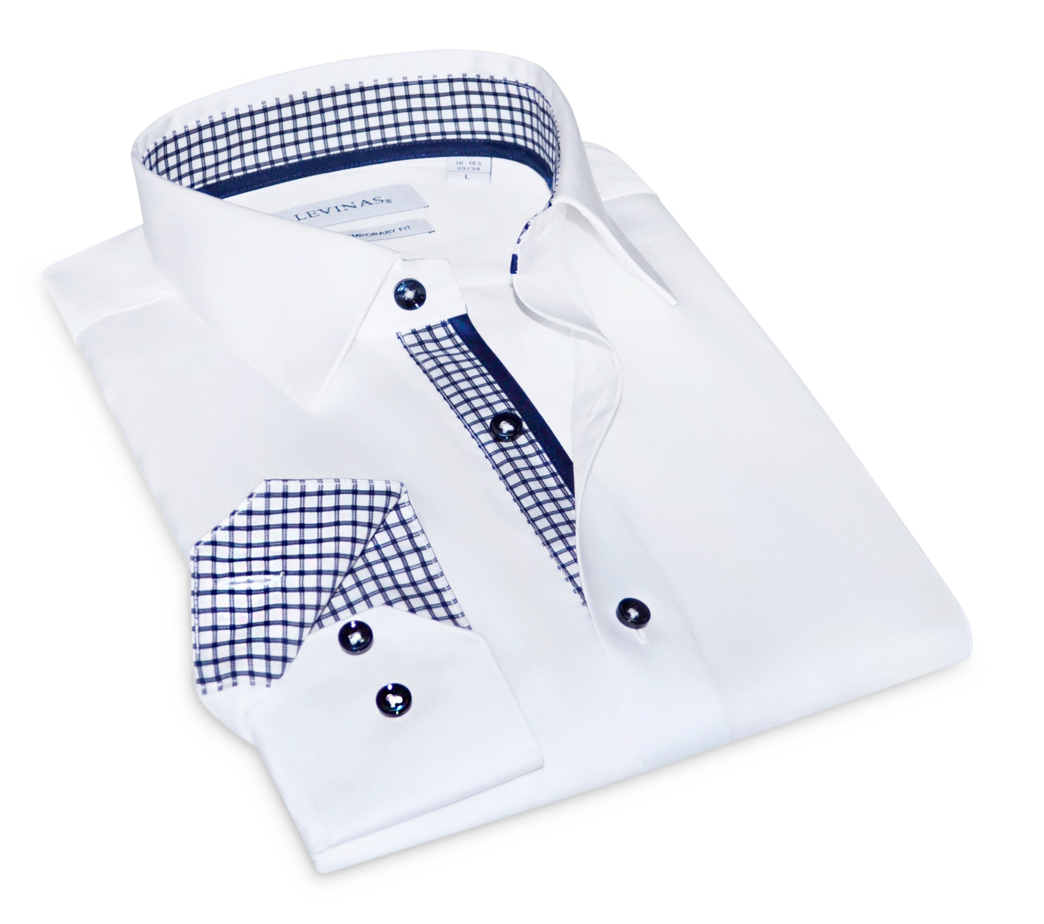 Christopher Button-Up Shirt with Contrast Details White | Contemporary Fit (Regular)