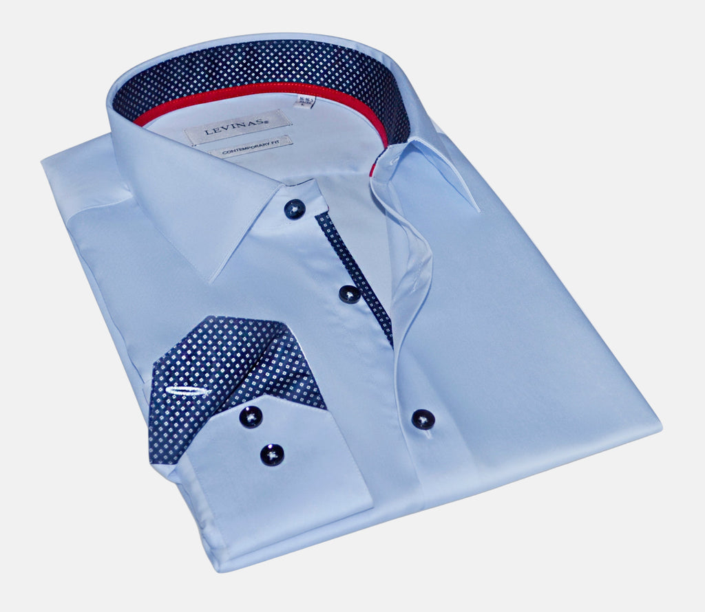 Matthew Button-Up Shirt with Contrast Details Blue | Contemporary Fit (Regular)