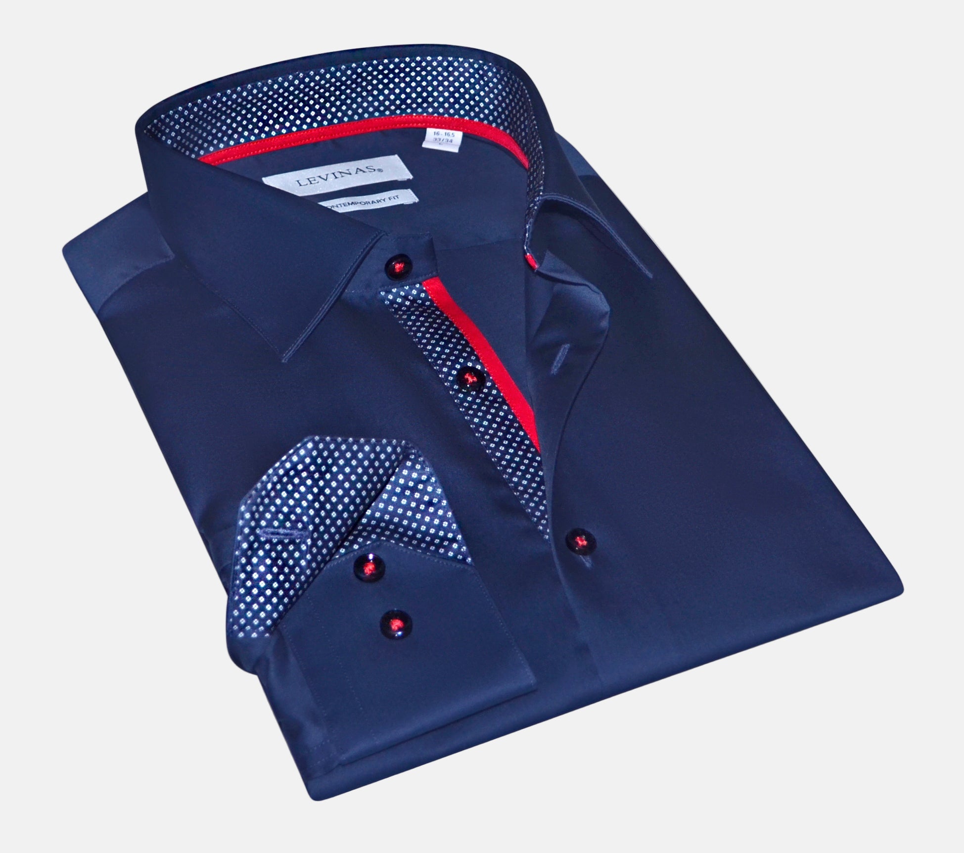 Anthony Button-Up Shirt with Contrast Details Navy | Regular Fit