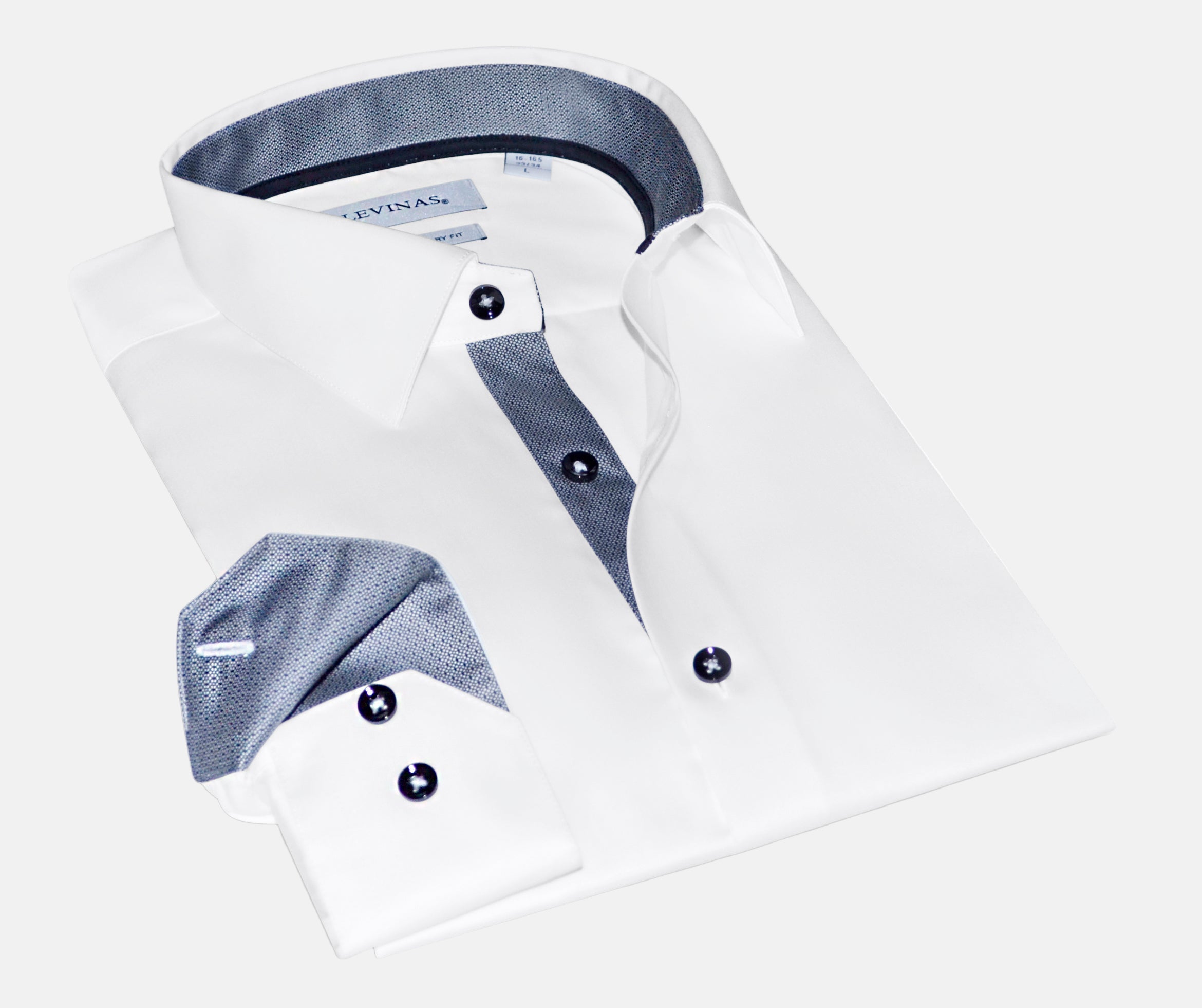 Joseph Button-Up Shirt with Contrast Details in White | Contemporary Fit