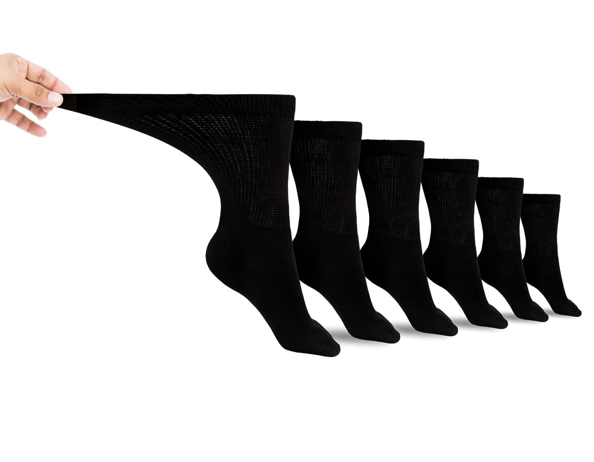 Non-Binding Cotton Diabetic Crew Socks | 6-Pack