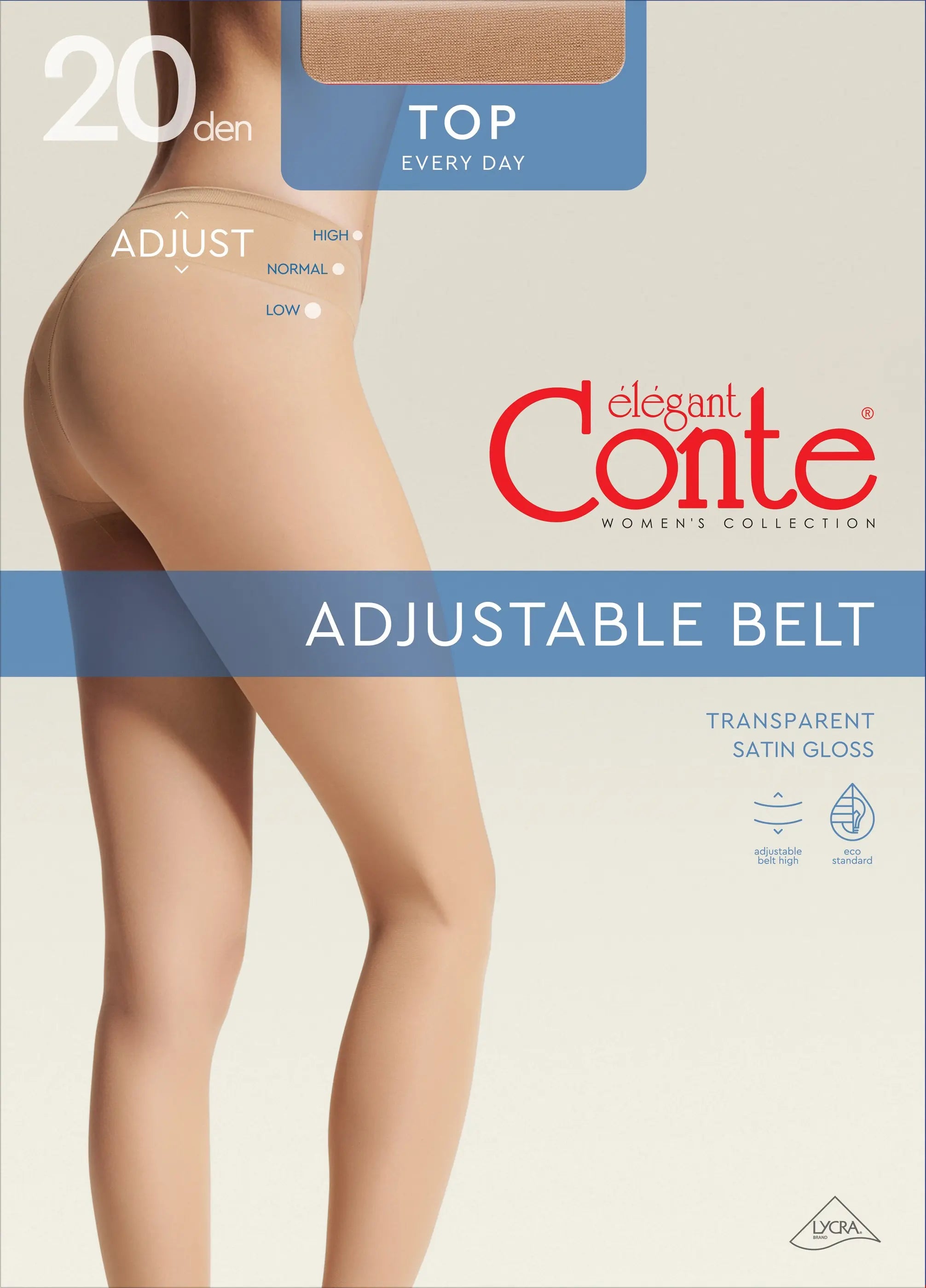 Tights Conte Top 20 Den | Low Waist Adjustable Belt