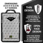 Secure Badge Holder Duolite ® Vertical 2 ID Card Holder Retractable Reel and Lanyard Bundle