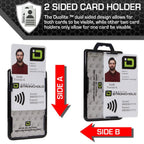 Secure Badge Holder Duolite ® Vertical 2 ID Card Holder Retractable Reel and Lanyard Bundle