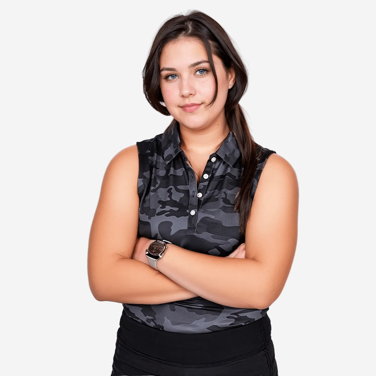 Black Camo Women's Polo (Sleeveless)
