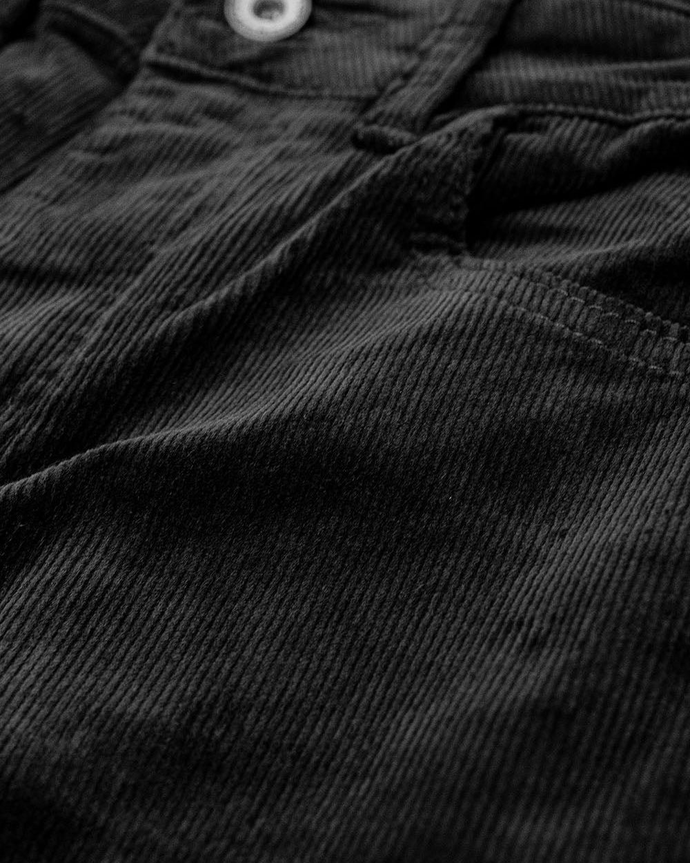 Black Corduroy Flare Pants with Leopard Print at The Bottom