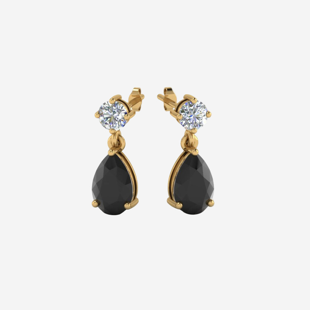 Gemstone Pear Drop Stud Earring