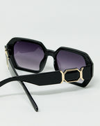 Black Diamond-Shaped Sunglasses and Goldden Detail
