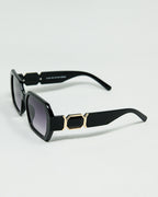 Black Diamond-Shaped Sunglasses and Goldden Detail