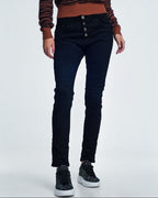 Black Jeans with Button Closure