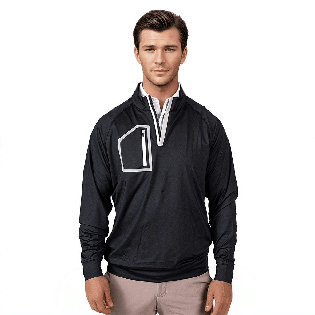 Black Men's Q-Zip Sweatshirt
