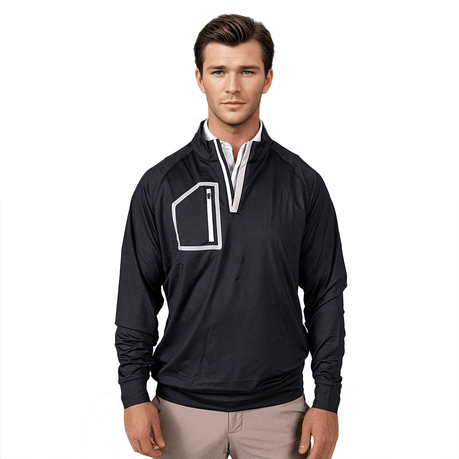 Black Men's Q-Zip Sweatshirt