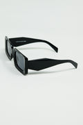 Black Square Sunglasses with Detail on the Side