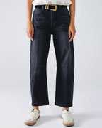 Black Straight Jeans with Seam Detail